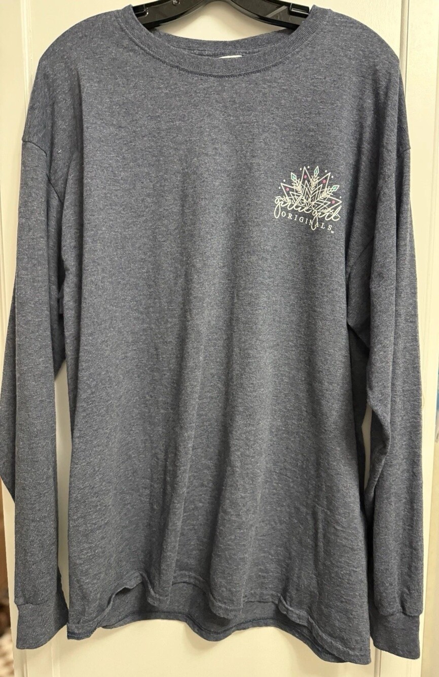 Girlie Girl Originals Jerzees XL Long Sleeve Shirt Heather Blue Graphic Tee